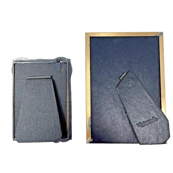 Lot of 2 Vintage Ornate Frames w/ Photo 1930s Metal Pearl Accent & Gold Frame - Picture 4 of 10